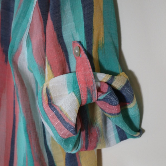 Ruby Rd 3/4 Sleeve Flowy Button Up (Large) - Picture 6 of 6